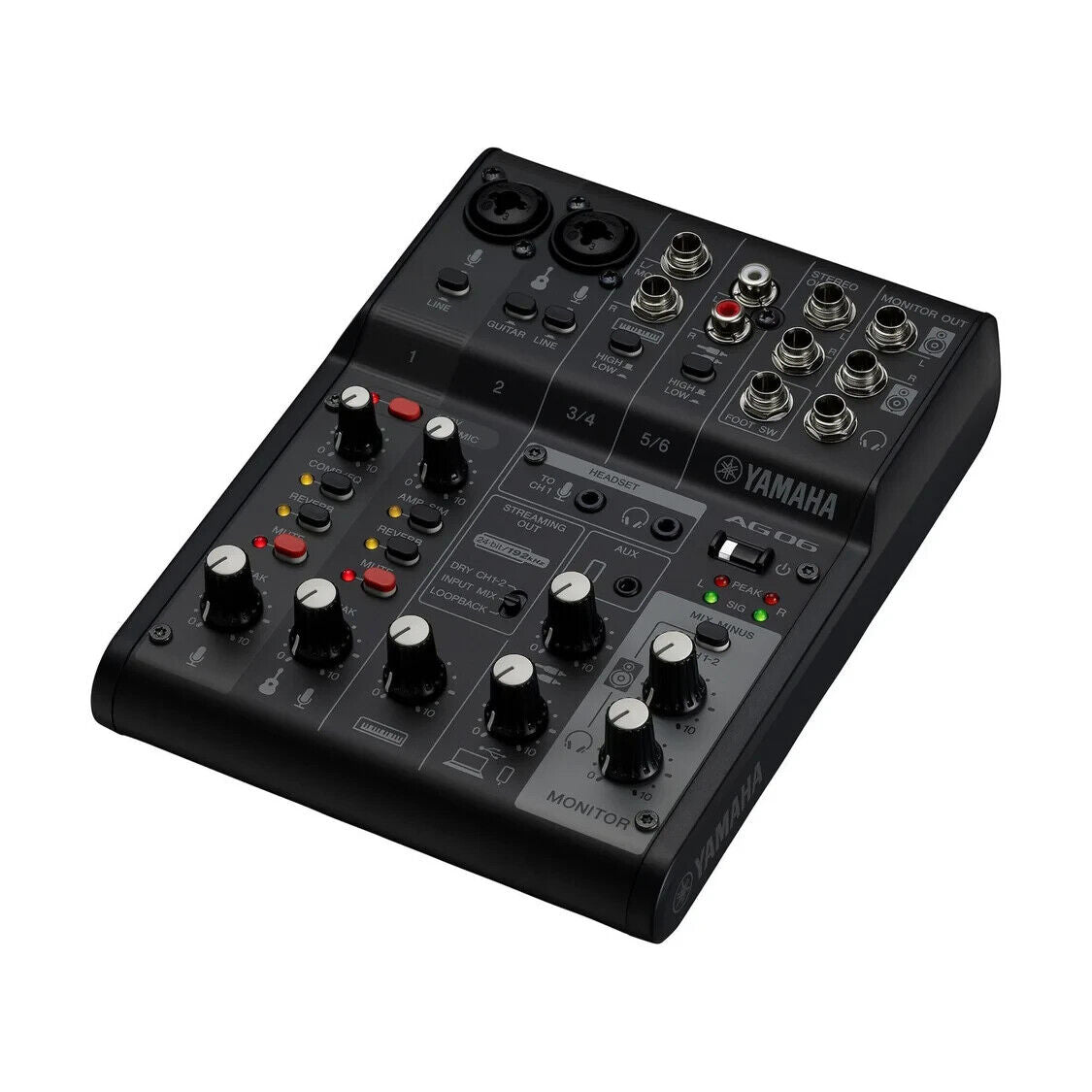 Yamaha AG06MK2 6-Channel Live Streaming USB Audio Interface Mixer Black