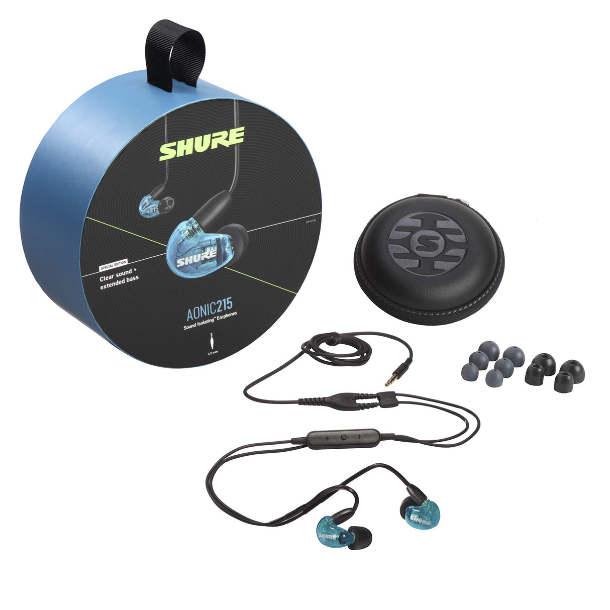 Shure AONIC 215 SE215DYBL + UNI Wired Sound Isolating In-Ear Headphone Blue (Used) - used