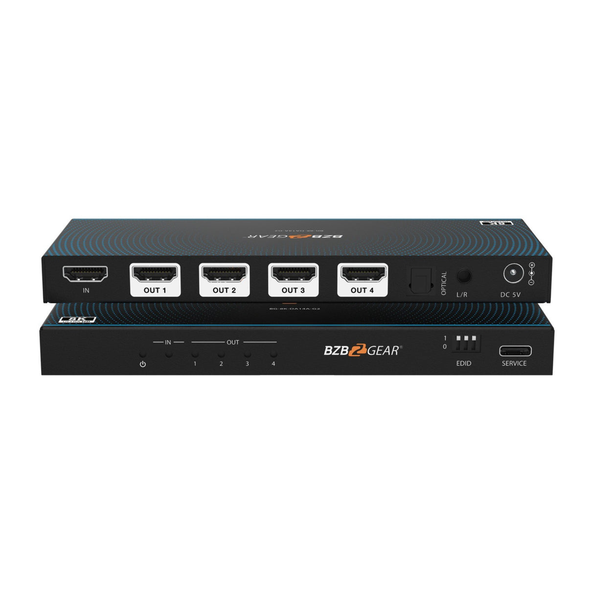 BZBGEAR BG-8K-DA14A-G2 1x4 8K HDMI 2.1 Splitter Downscaler