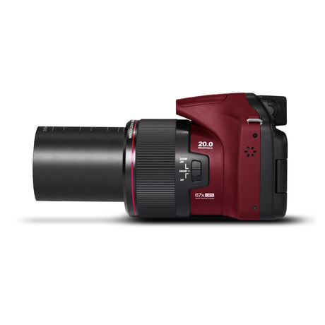 Minolta MN67Z 20 MP 1080p HD Bridge Digital Camera with 67x Optical Zoom Red