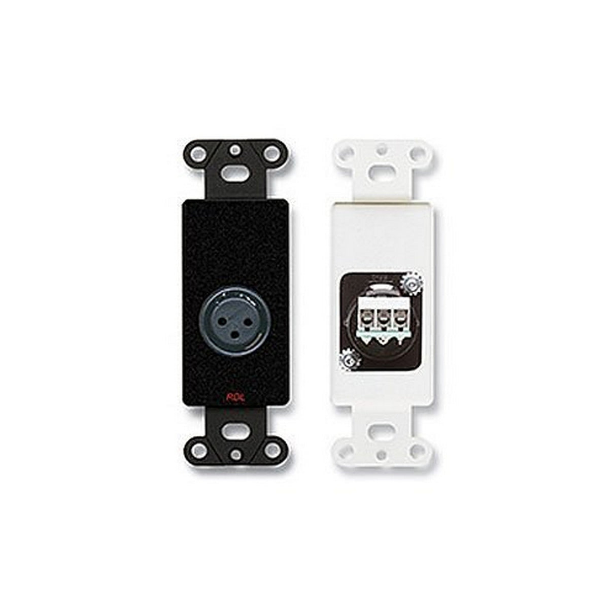 RDL DB-XLR3F Decora Wall Plate XLR 3-Pin Female Jack Black