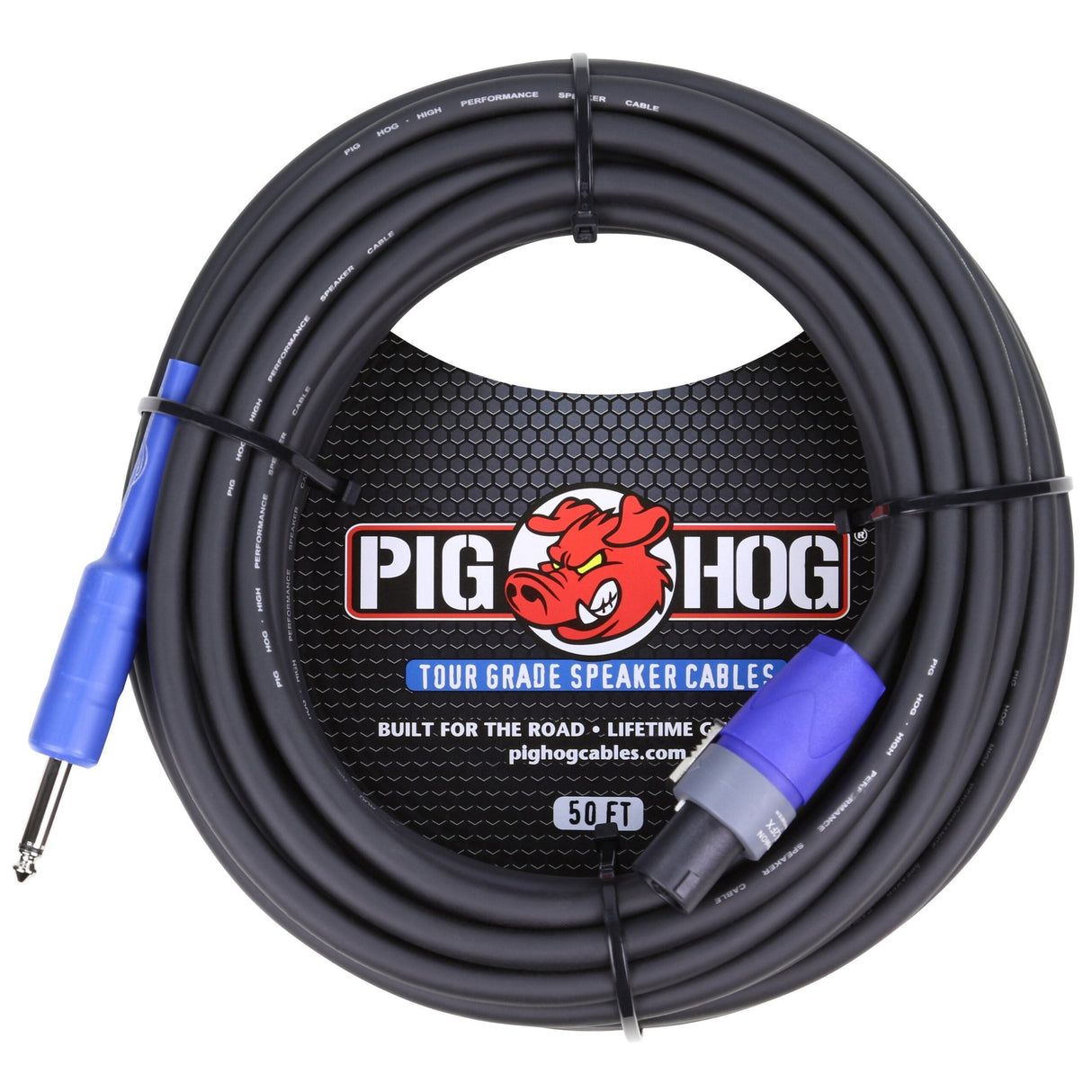 Pig Hog PHSC50S14 50ft Speaker Cable S-PackON to 1/4-Inch