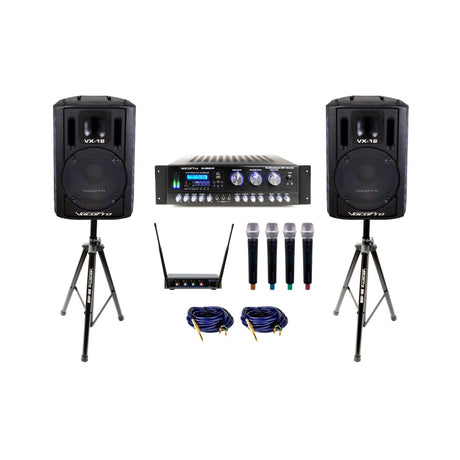VocoPro KDJ-STAR UHF Wireless Microphone Karaoke Speaker System 12-Inch 600W