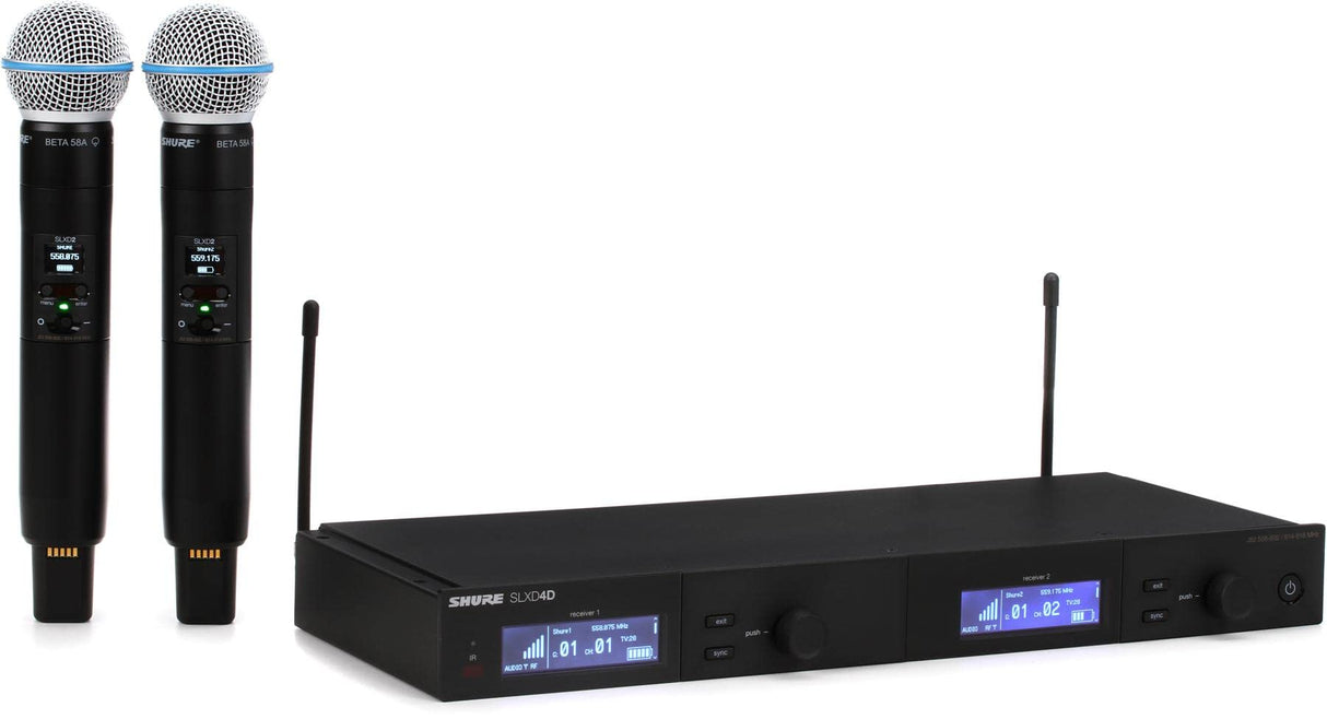 Shure SLXD24D/B58 Wireless Dual Handheld Microphone System with Beta 58 - G58: 470 - 514 MHz