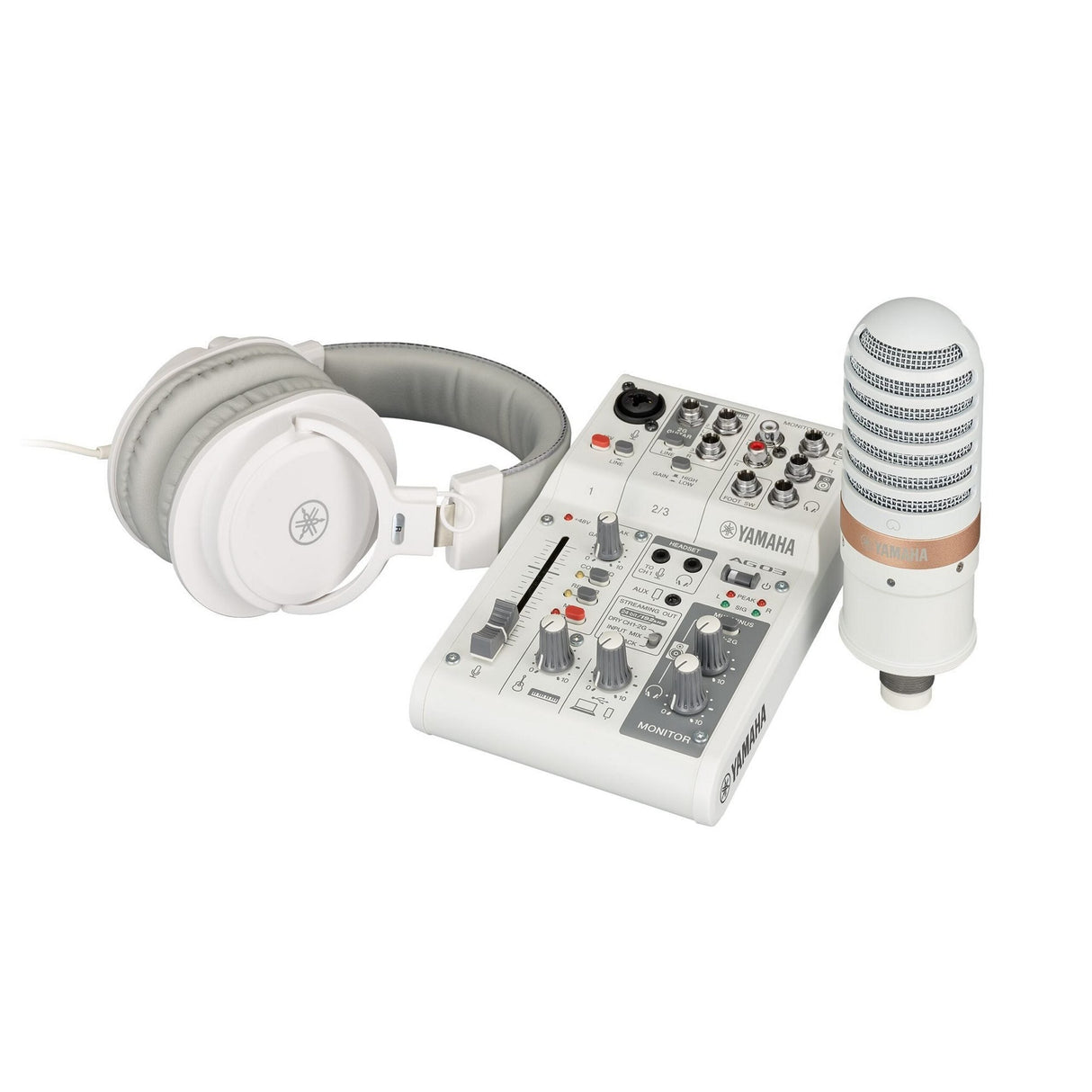 Yamaha AG03MK2 LSPK USB Live Streaming Kit White