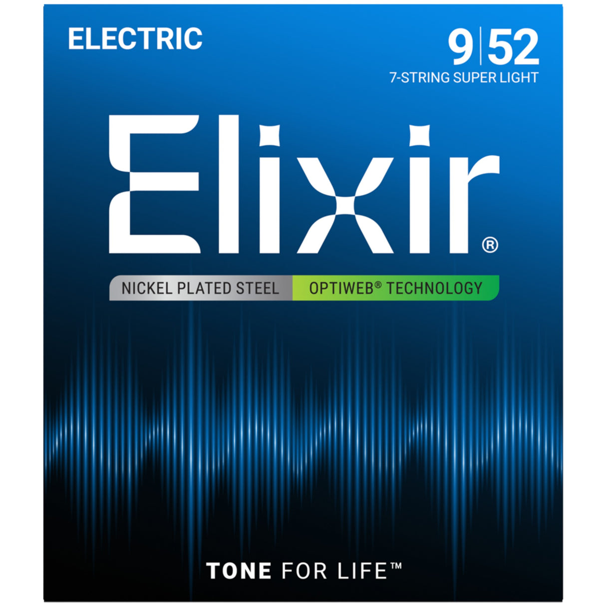 Elixir 19007 Nickel-Plated Steel OPTIWEB 7-String Electric Guitar Strings - Super Light (9-52)