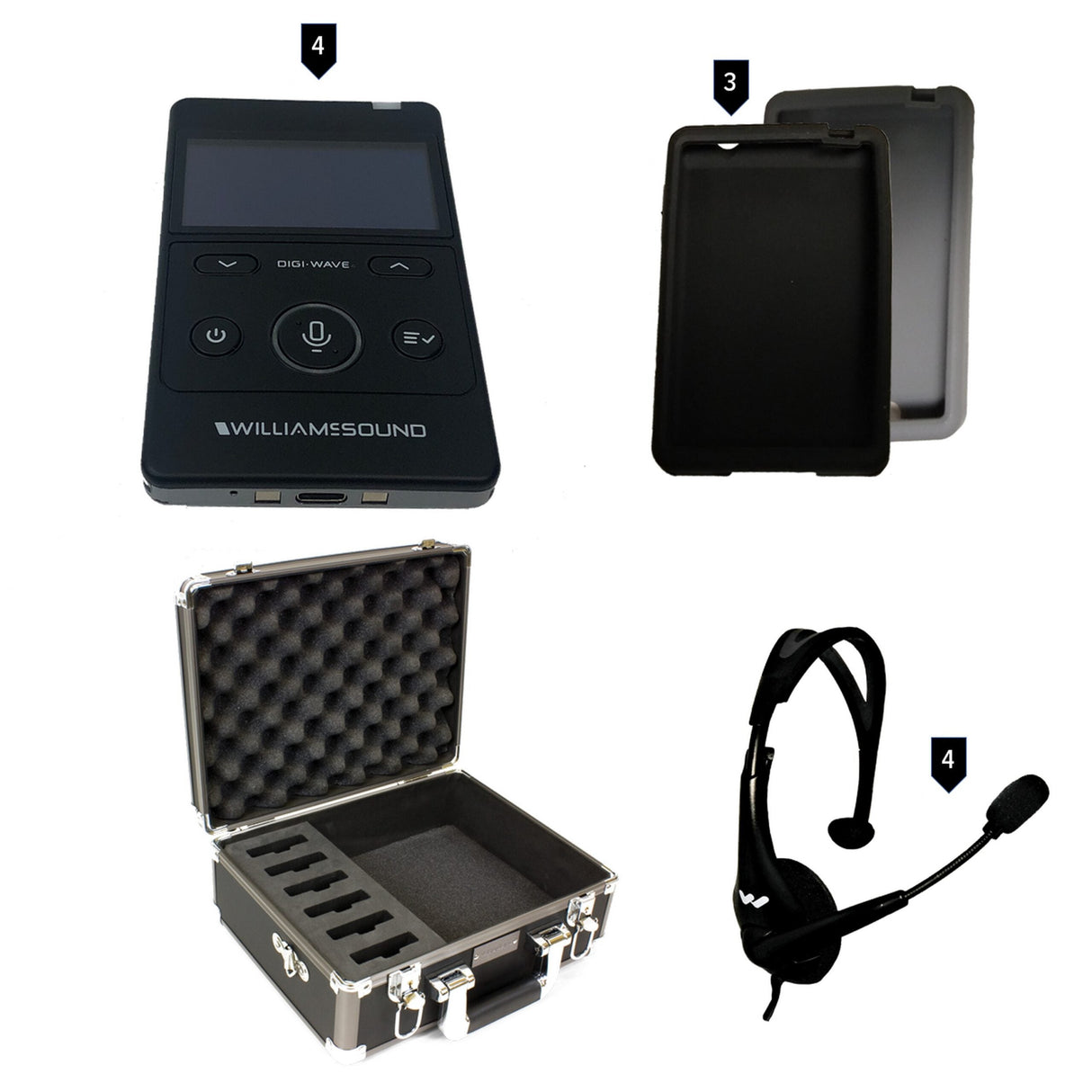 Williams AV DWS COM 4 400 Digi-Wave 400 Wireless Intercom System for up to 4 Participants