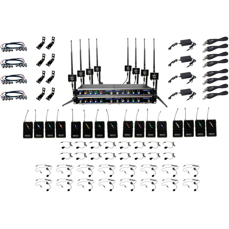 VocoPro BOOST-PLAY-16 Long-Range 16-Channel Digital Wireless Headset/Lavalier Microphone System 902-927.2 MHz