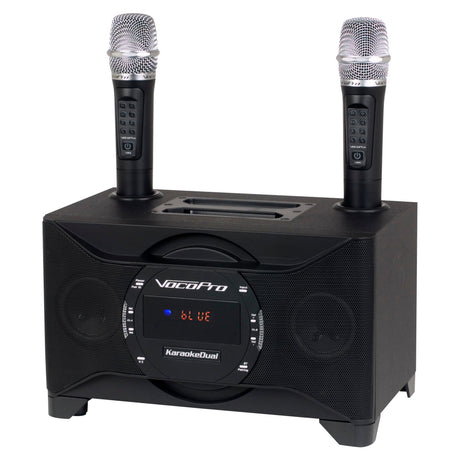 VocoPro KaraokeDual 100W Bluetooth/Smart TV Karaoke Dual Wireless Microphones System with Vocal Eliminator