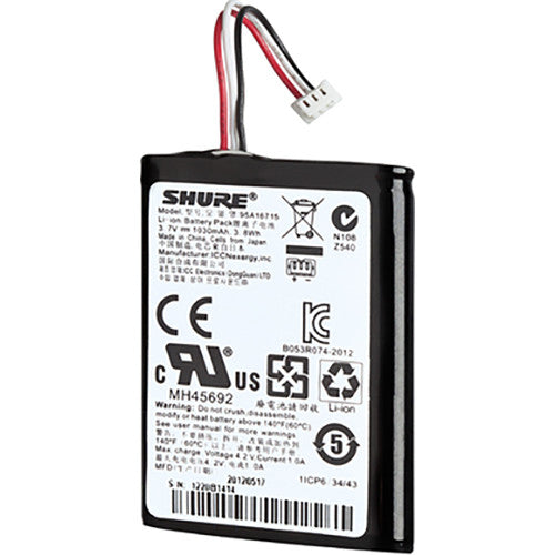 Shure SB901A Genuine Replacement Rechargeable Li-ion Battery for MXW1 MXW6 and MXW8