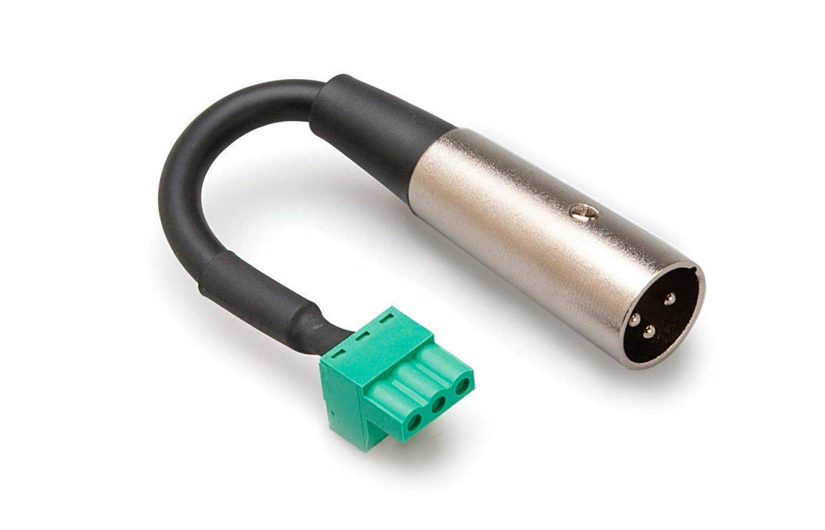 Hosa PHX-206M-BULK 6 Inch Low-Voltage PHX3F to XLR3M Adaptor
