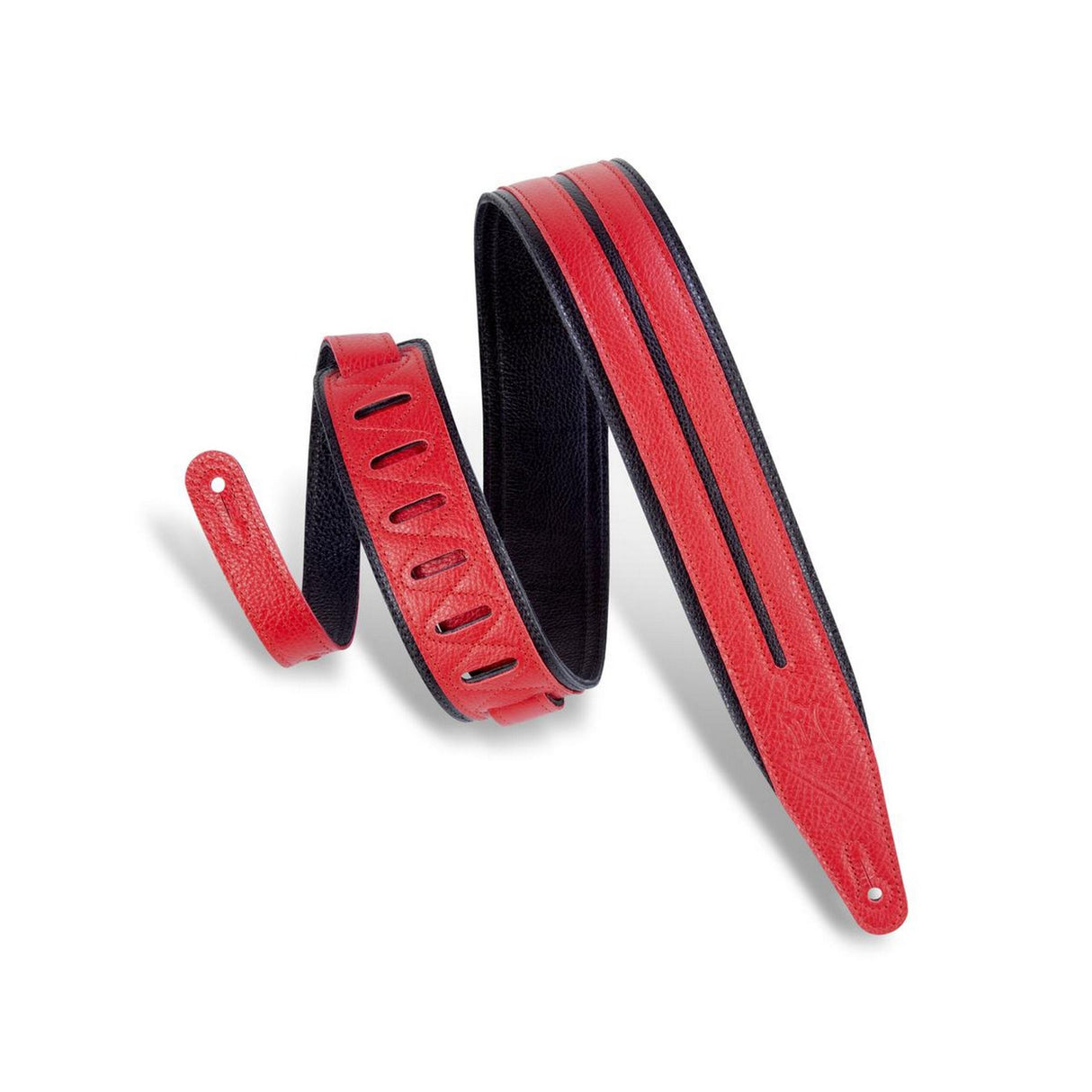 Levy’s Double Racing Stripe Guitar Strap Red Black - accessories