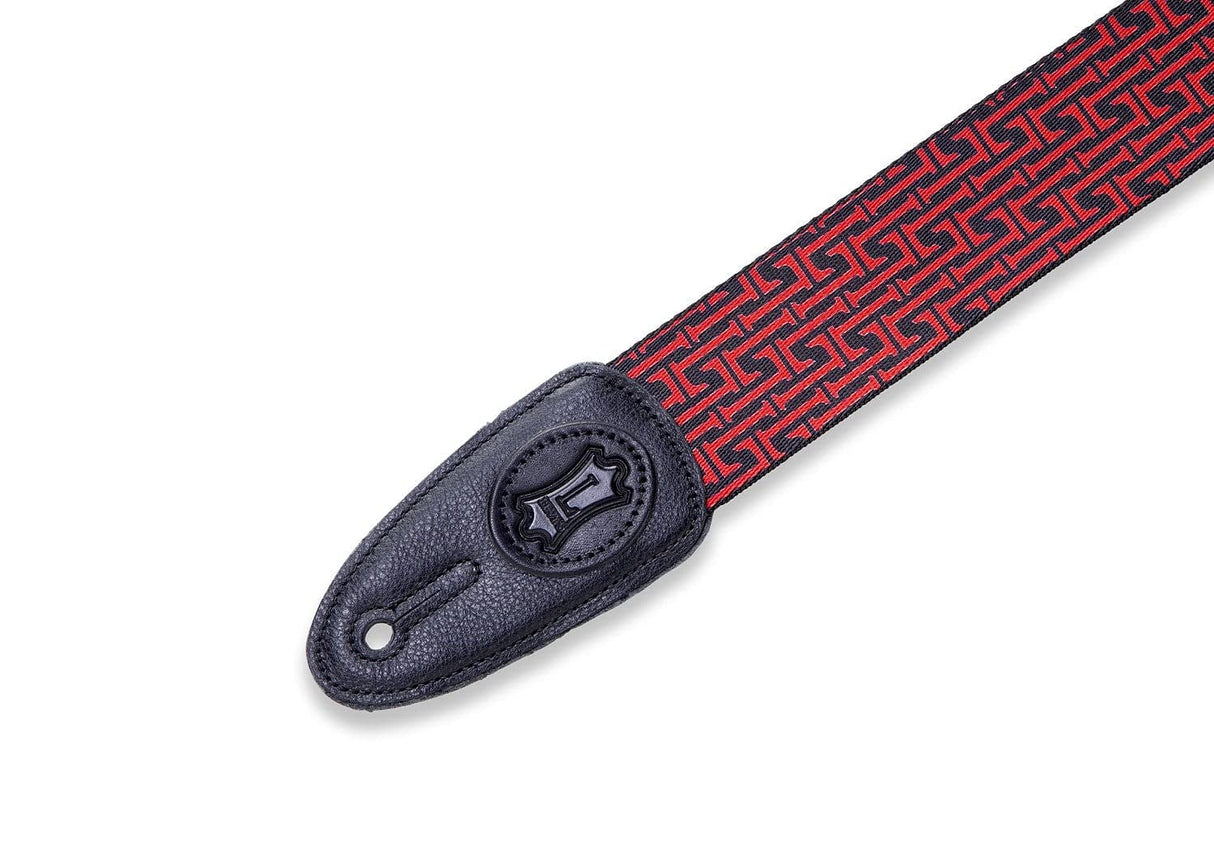 Levy’s Levy’s Signature L Guitar Strap Black Red, - accessories