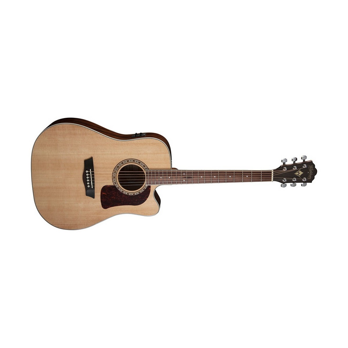 Washburn D10SCE Heritage 10 Series Dreadnought Cutaway Acoustic/Electric Guitar Natural - guitar