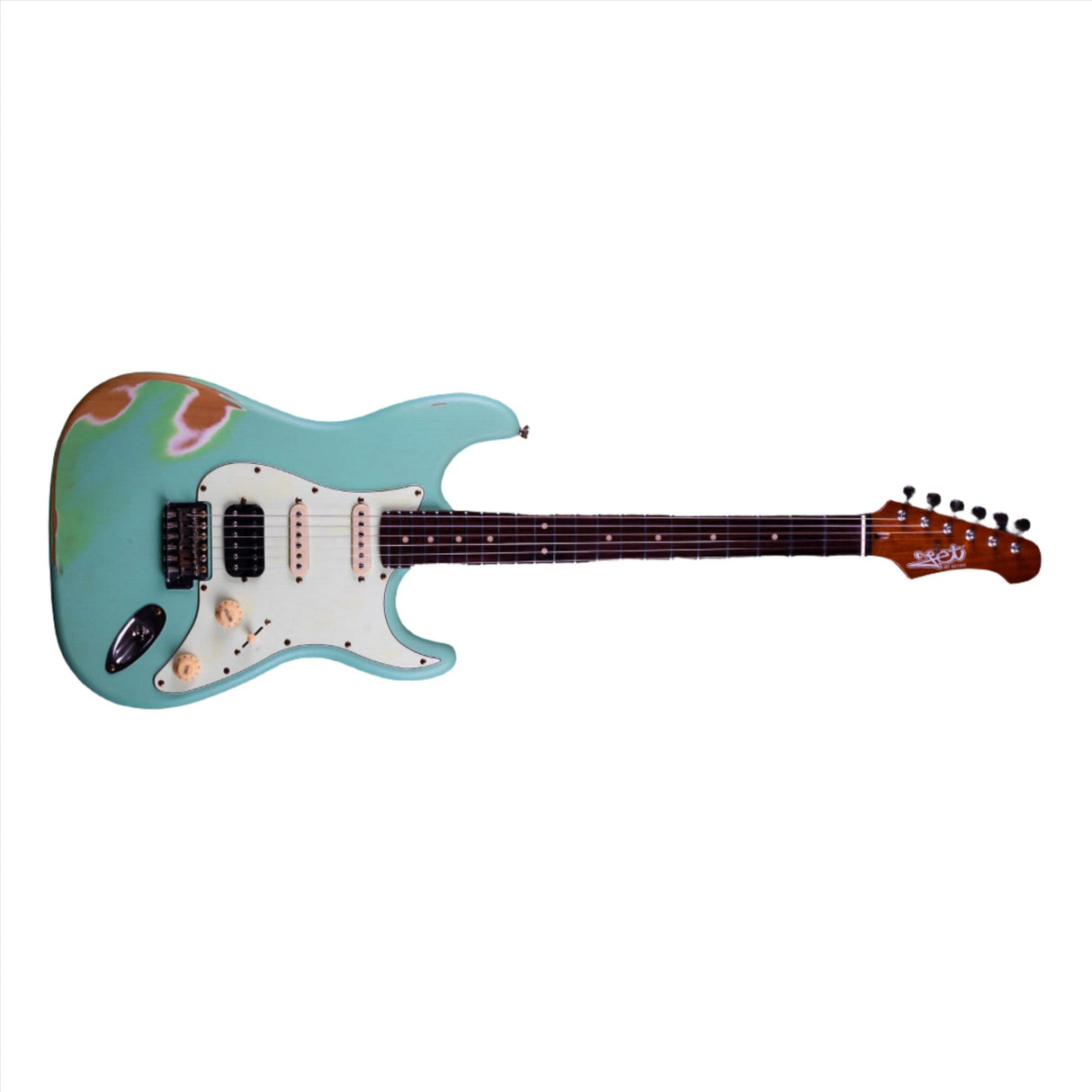 JET Guitars JS-400 HSS SFG RLC Seafoam Green Relic Electric Guitar - guitar