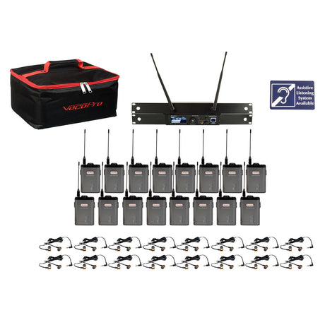 VocoPro IEM-Assist-16-Extend 24-Bit Digital Stereo Wireless Assistive Listening System 16 Set