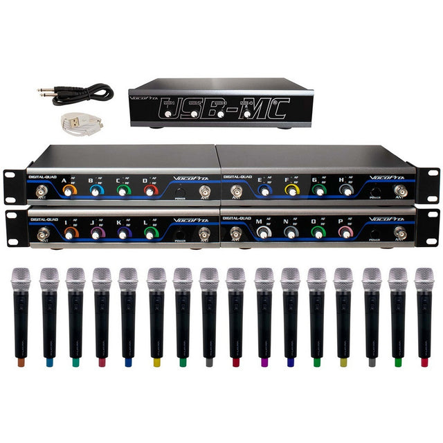 VocoPro USB-Acapella-16 Wireless 16-Channel Microphone/USB Interface System 902-927.2 MHz
