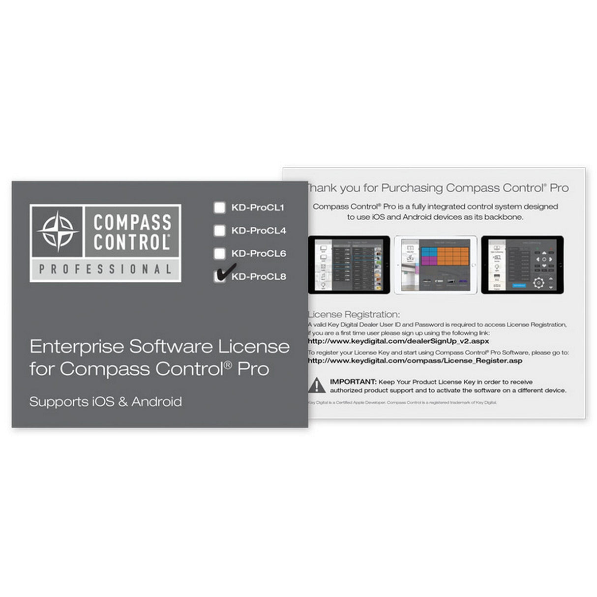 Key Digital KD-ProCL8 Enterprise Software License for Compass Control 8-Unit