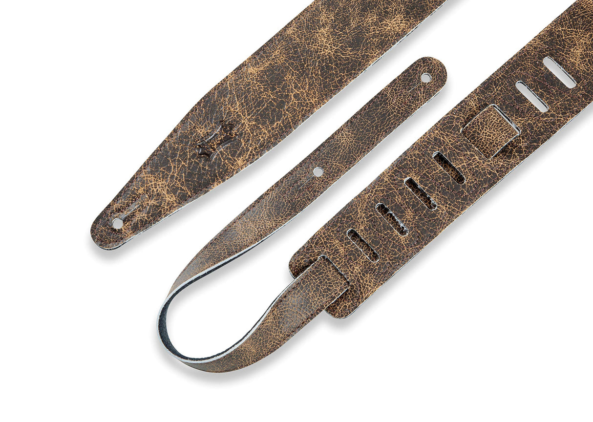 Levy’s Distressed Guitar Strap Brown - accessories