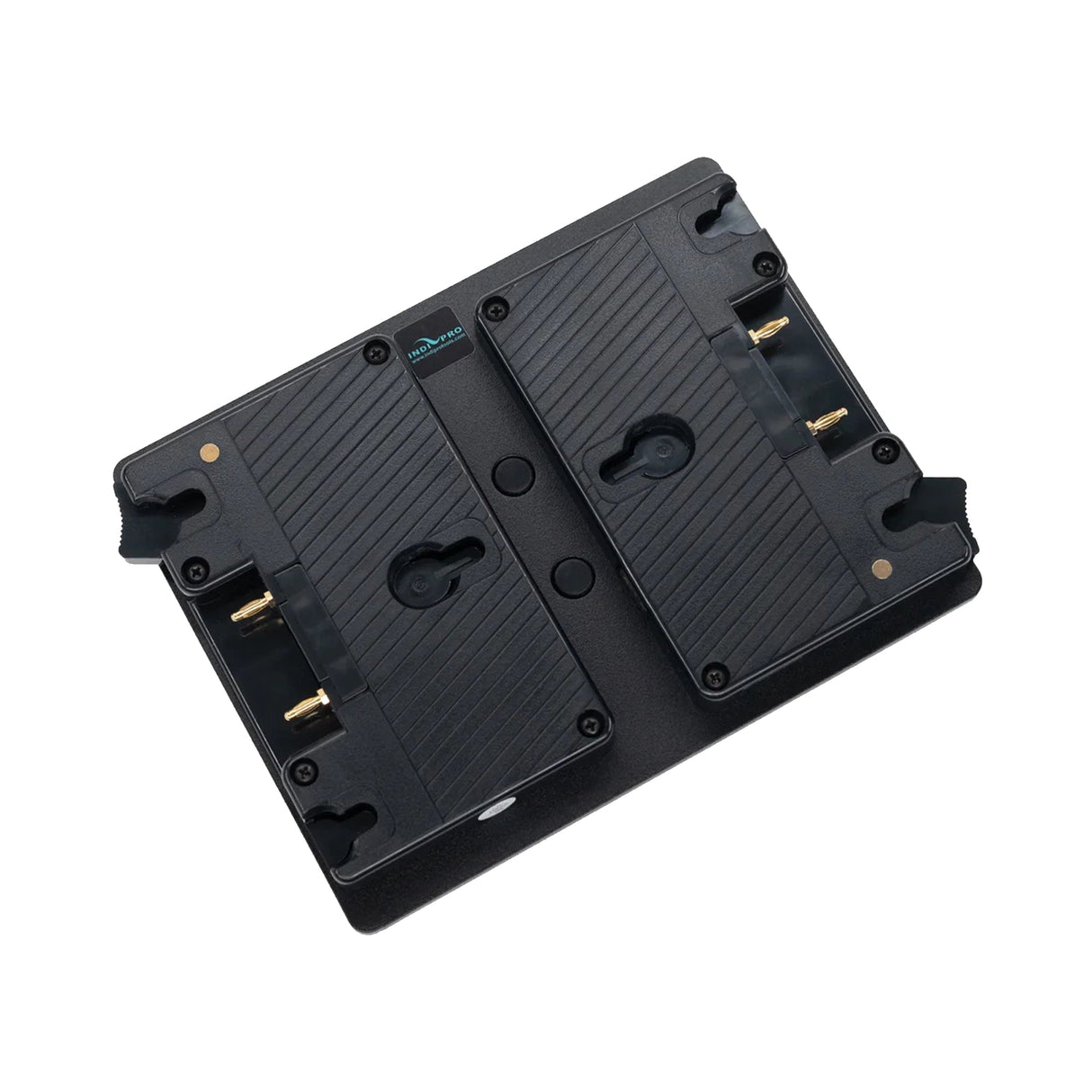 IndiPRO DGMP2VM Dual Gold Mount Adapter Plates with D-Taps to V-Mount Lock Plate Hot Swappable