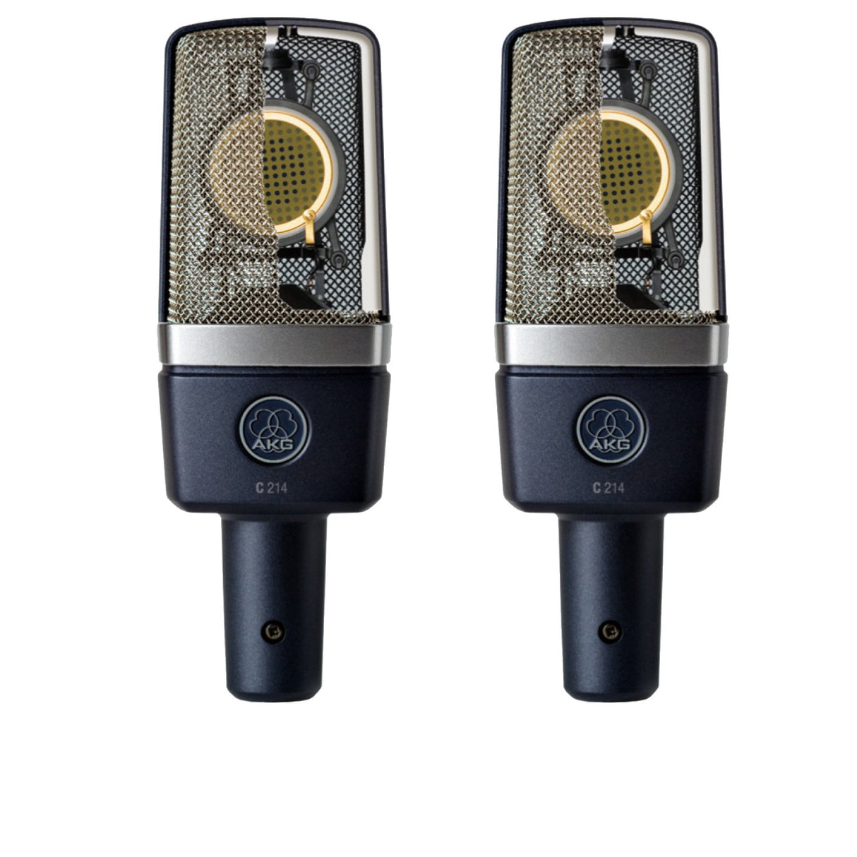 AKG C214 MATCHED PAIR Professional Large Diaphragm Condenser Microphone for Vocal Solo Instruments Pair