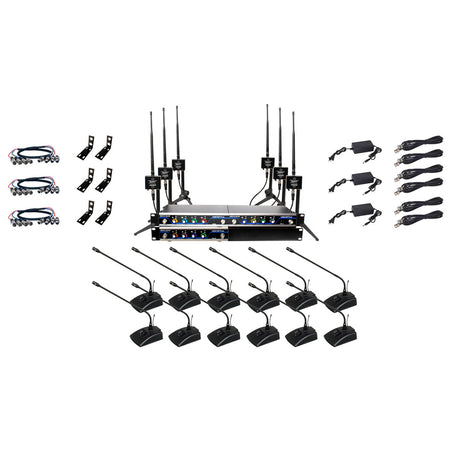 VocoPro BOOST-CONFERENCE-12 Long-Range Digital Wireless Microphone System 12 Set