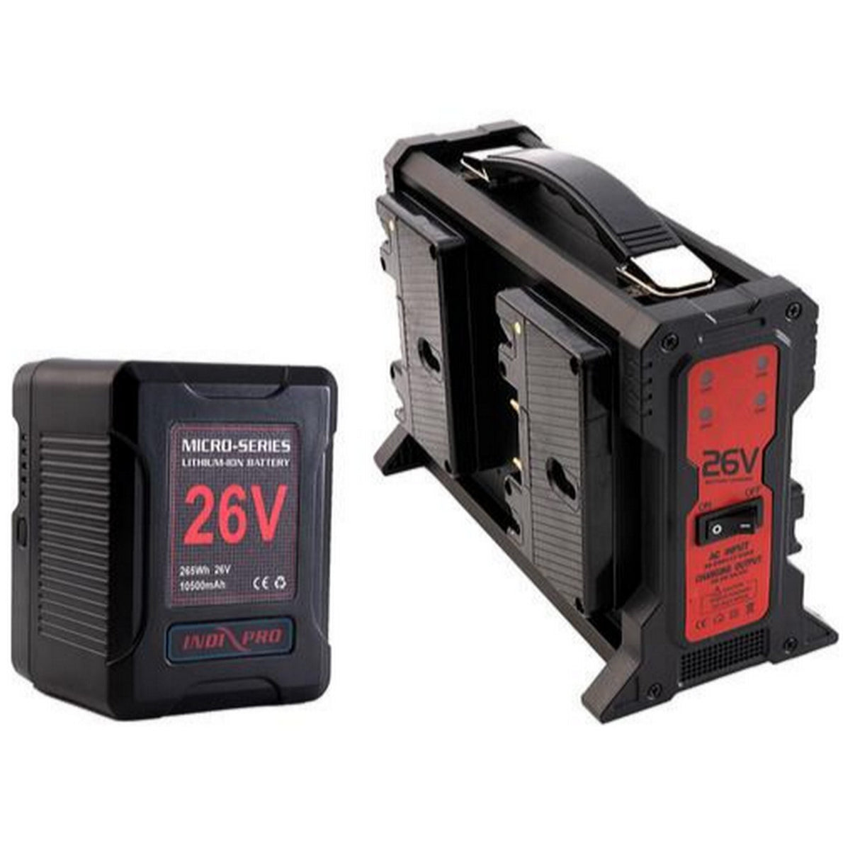 IndiPRO GM26VKT Micro-Series 26V 260Wh Lithium-Ion Battery and 26V Charger Kit Gold Mount