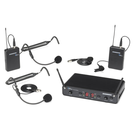 Samson Concert 288 Dual Channel Wireless Presentation Lavalier / Headset System H Band 470 - 518 MHz