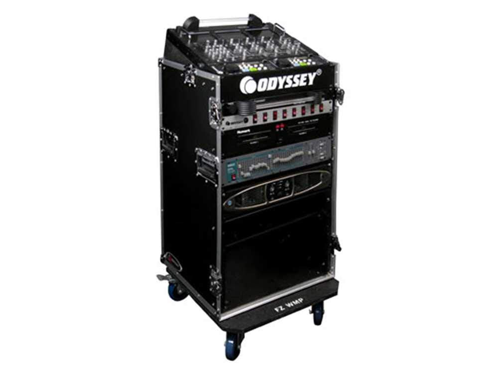 Odyssey 10 Space Slanted 16 Space Vertical Medium Duty Combo Rack with Wheels
