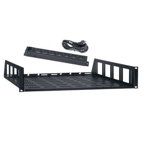 Lowell USVAC-218 USV Utility Shelf + AC Power Strip 2U