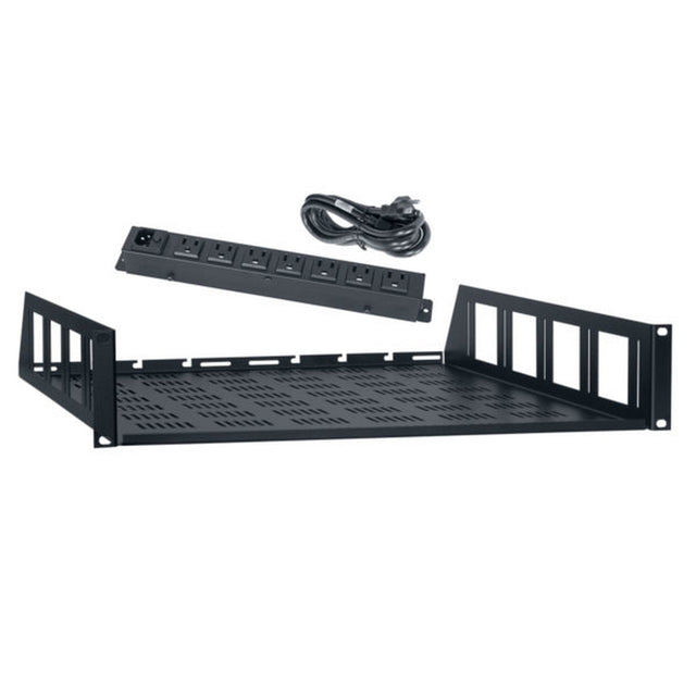 Lowell USVAC-218 USV Utility Shelf + AC Power Strip 2U