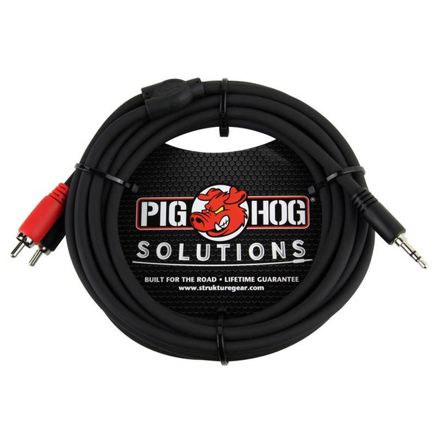 Pig Hog PB-S3R10 10-Foot Stereo Breakout Cable 3.5mm to Dual RCA