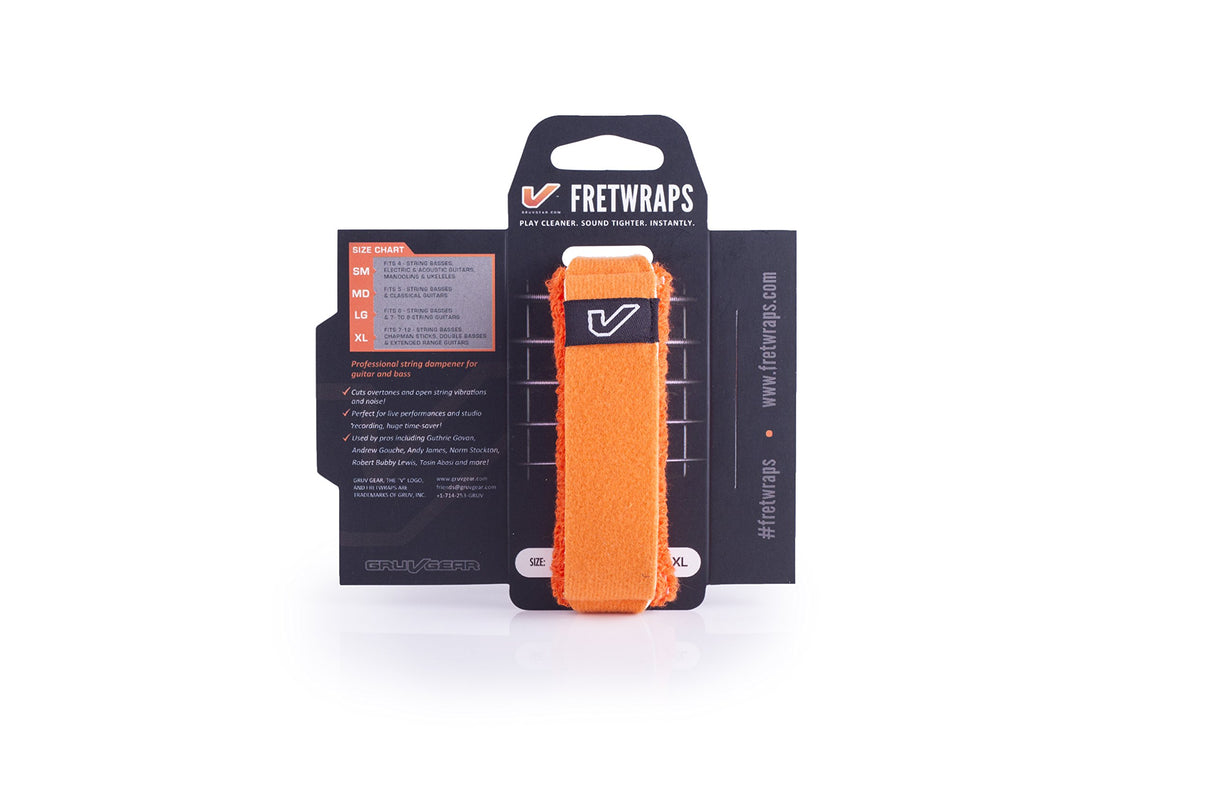 Gruv Gear FretWraps String Muter HD Flare 1-Pack Orange Extra Large - accessories