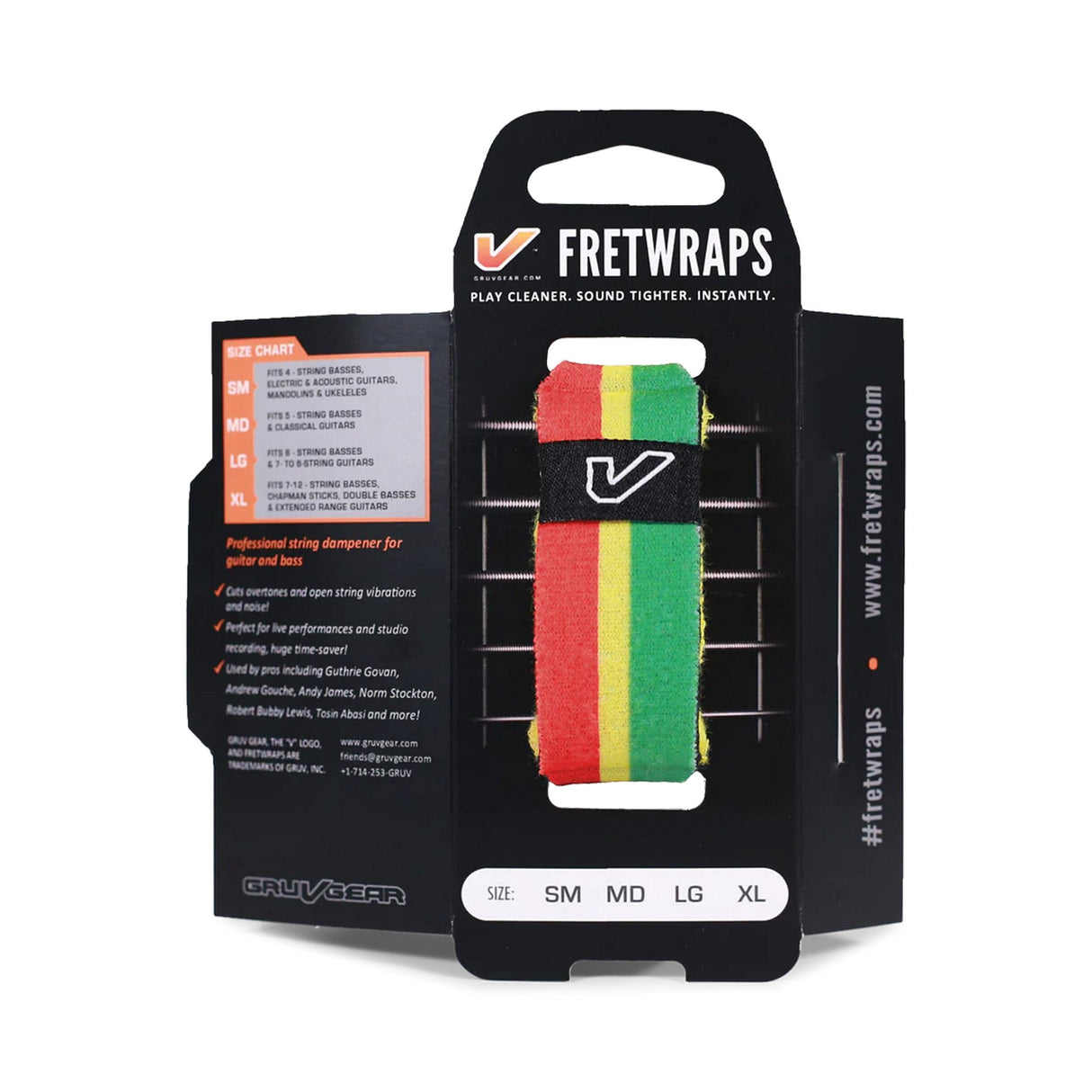 Gruv Gear FretWraps String Muter World Flags 1-Pack Large Green/Yellow/Blue - accessories