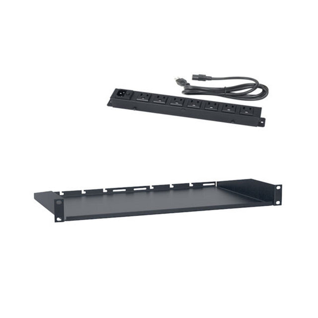 Lowell USAC110 US Utility Shelf + AC Power Strip 1U