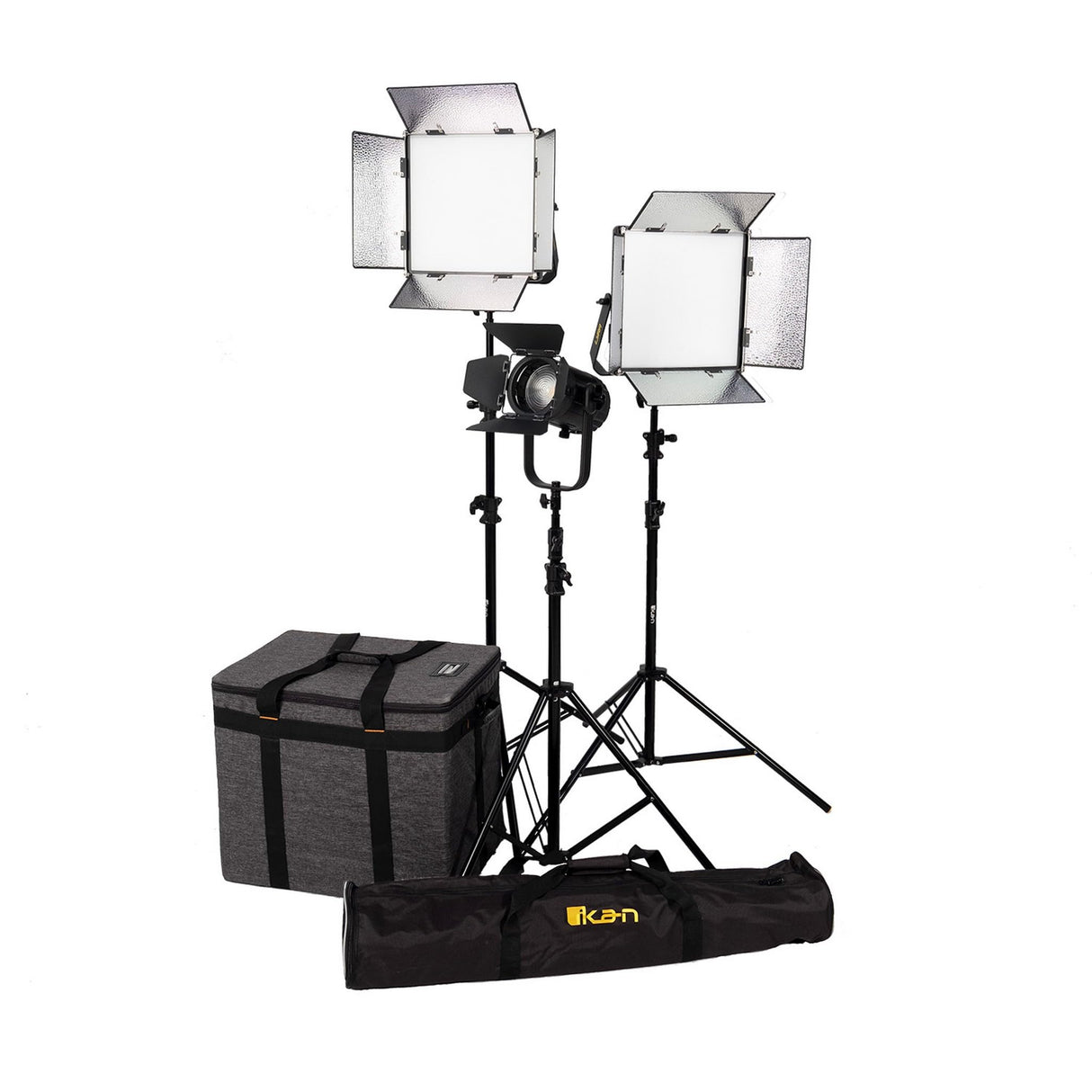 Ikan LB-2F1SV Bi-Color 3-Point Mixed LED Light Kit with Stands/Bags - V-Mount