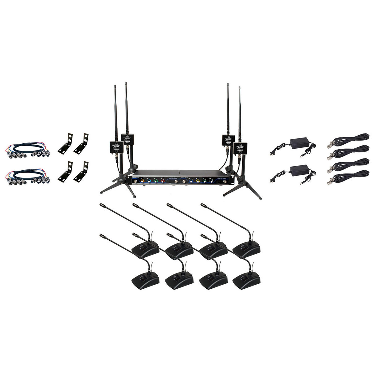 VocoPro BOOST-CONFERENCE-8 Long-Range Digital Wireless Microphone System 8 Set