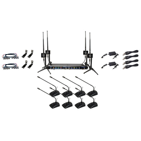 VocoPro BOOST-CONFERENCE-8 Long-Range Digital Wireless Microphone System 8 Set