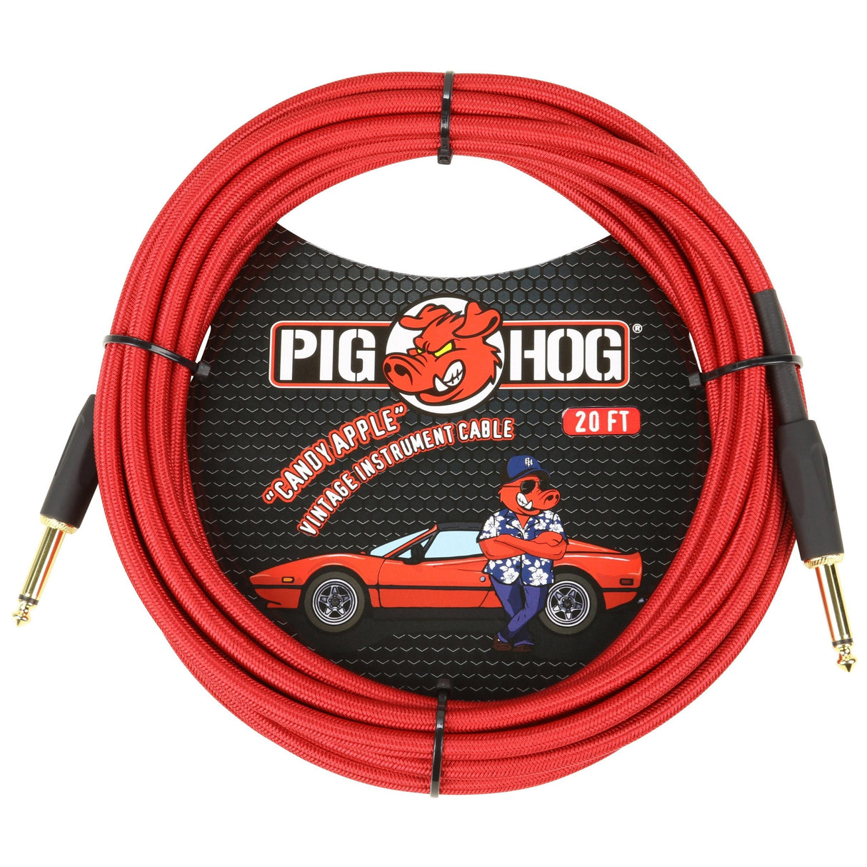 Pig Hog PCH20CA ’Candy Apple Red’ Instrument Cable 20ft.
