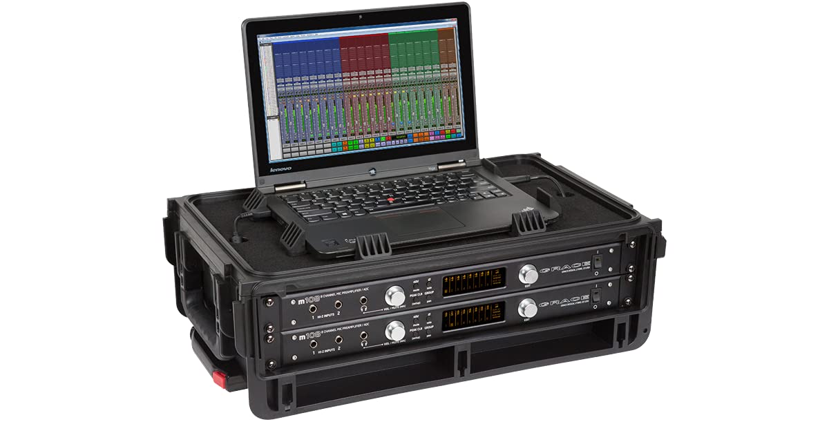 SKB 1SKB-iSF2U Injection Molded 2U Studio Flyer Rolling Rack Case