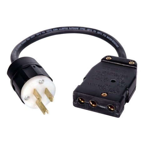Laird BATE-HUB1 3-Prong 12/3 15-Amp AC Male to Female Stage Pin Connector Adapter Cable 2 Foot