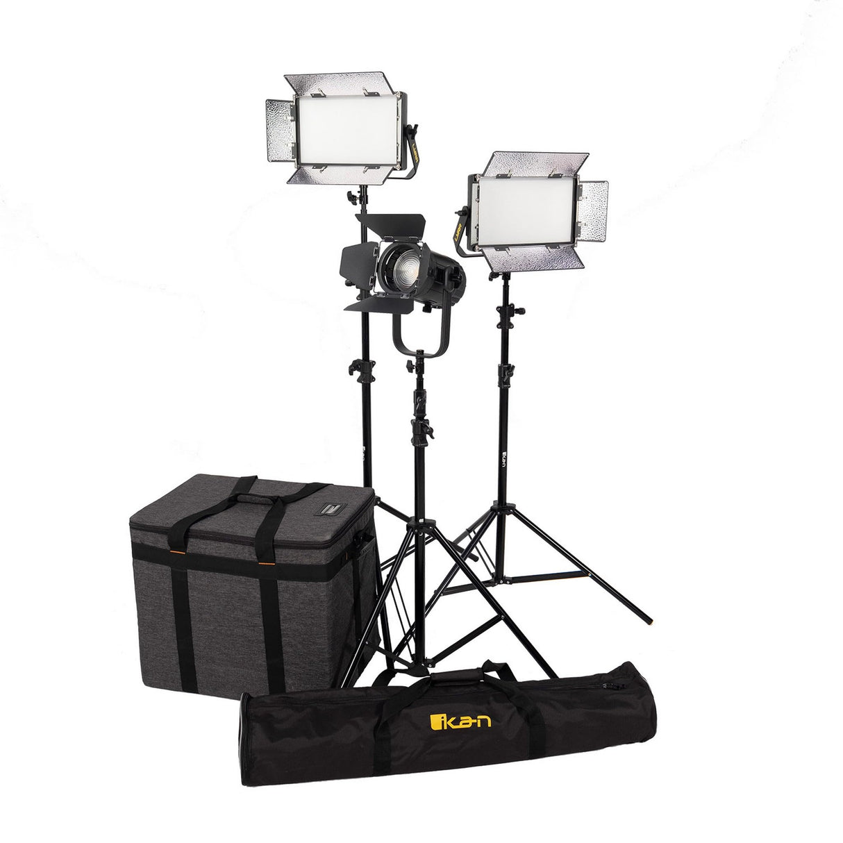 Ikan LB-2H1SV Bi-Color 3-Point Mixed LED Light Kit with Stands/Bags - V-Mount