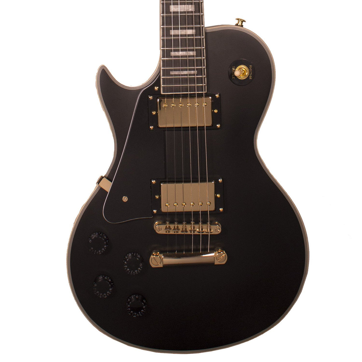 Sawtooth Heritage H68C Series Left-Handed Maple Top Electric Guitar, Satin Black