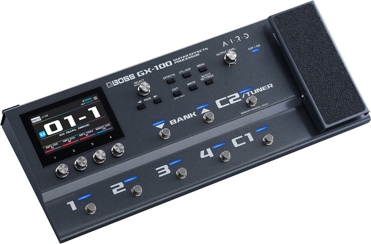BOSS GX-100 multi effects pedal with touchscreen and C2 tuner