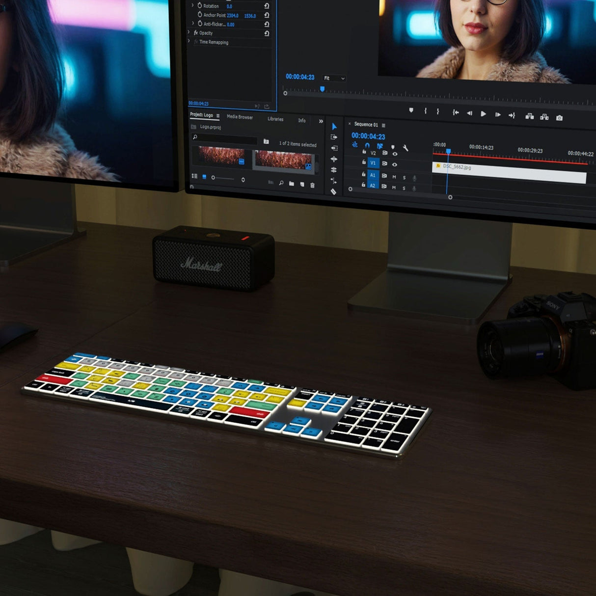 Editors Keys Premiere Pro Wireless Backlit Keyboard - Mac