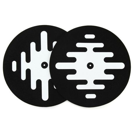 Serato 12-Inch Logo Slipmats Vinyl White on Black Pair