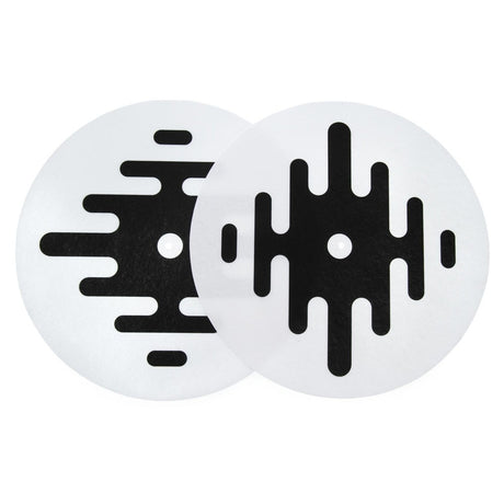 Serato 12-Inch Logo Slipmats Vinyl Black on White Pair