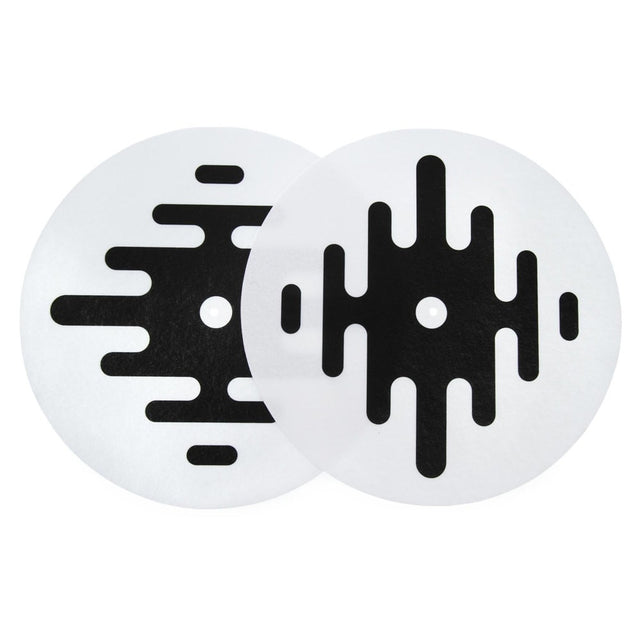 Serato 12-Inch Logo Slipmats Vinyl Black on White Pair