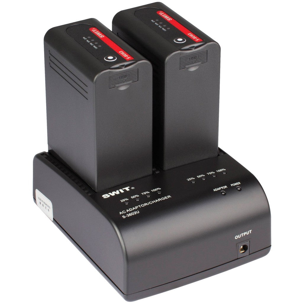 SWIT S-3602U Dual Sony BP-U Battery Charger and Camera Adapter