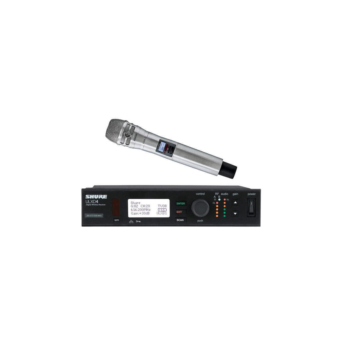 Shure ULXD24/K8 Handheld Wireless Microphone System H50 534-598 MHz - Nickel